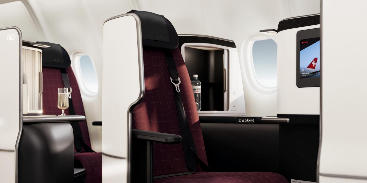 Premium interior design of the new SWISS Senses cabin.