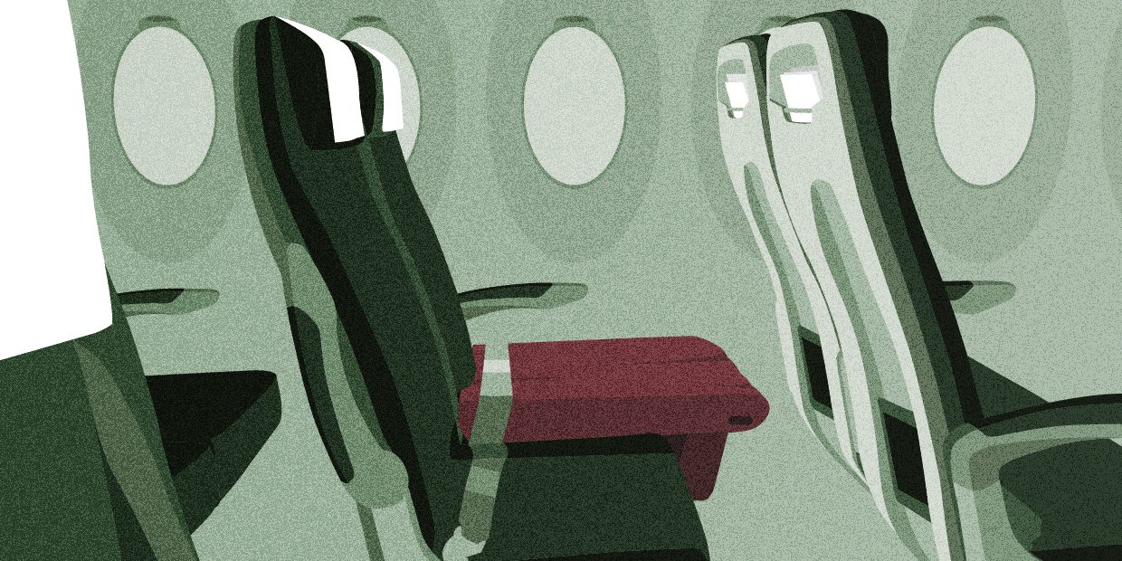Illustration of two aeroplane seats