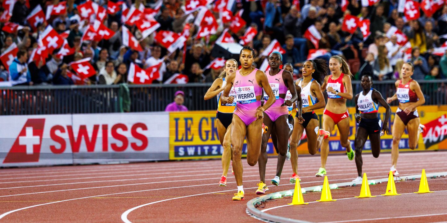 Audrey Werro of Switzerland on her way winning in the 800m Women during the IAAF Diamond League (Weltklasse Zuerich) athletics meet at the Letzigrund Stadium in Zurich, Switzerland, Thursday, Aug. 28, 2025. (Photo by Patrick B. Kraemer / MAGICPBK)